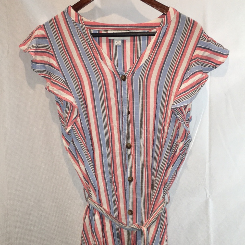 Elle Button Down Belted Sleeveless Summer Dress | Size XL